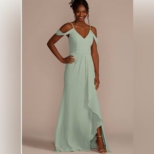 David’s bridal dusty sage chiffon bridesmaids dress. Size 2